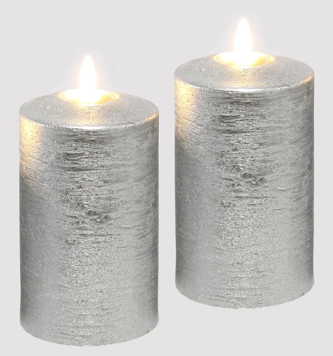 Kaarsen echte was set van 2 elektrische kaars LED kaars warm wit sfeerlicht lichten decoratie stompkaars grote adventskrans krans romantisch Valentijnsdag