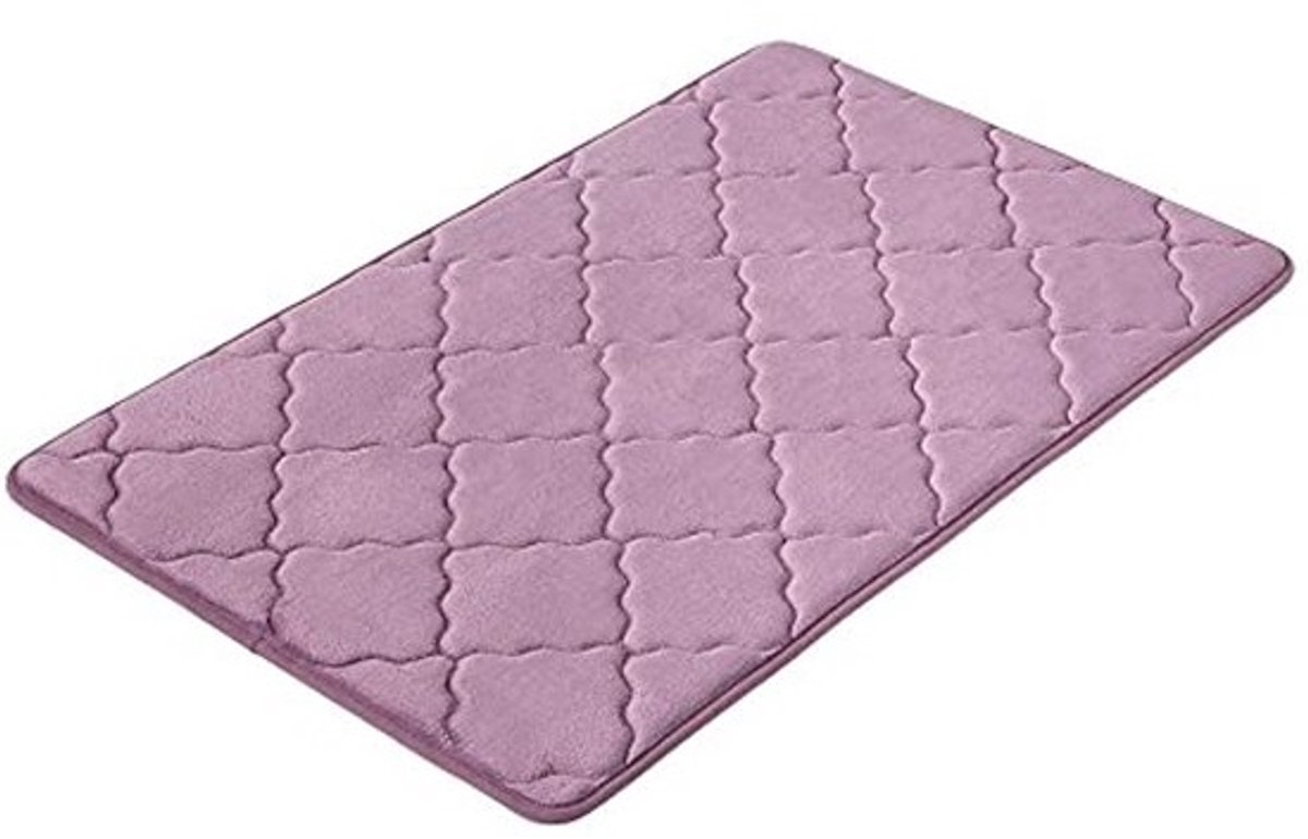 Zachte Antislip Badmat van Traagschuim - Wasbare Douchemat 50 x 80 cm in Orchidee Kleur