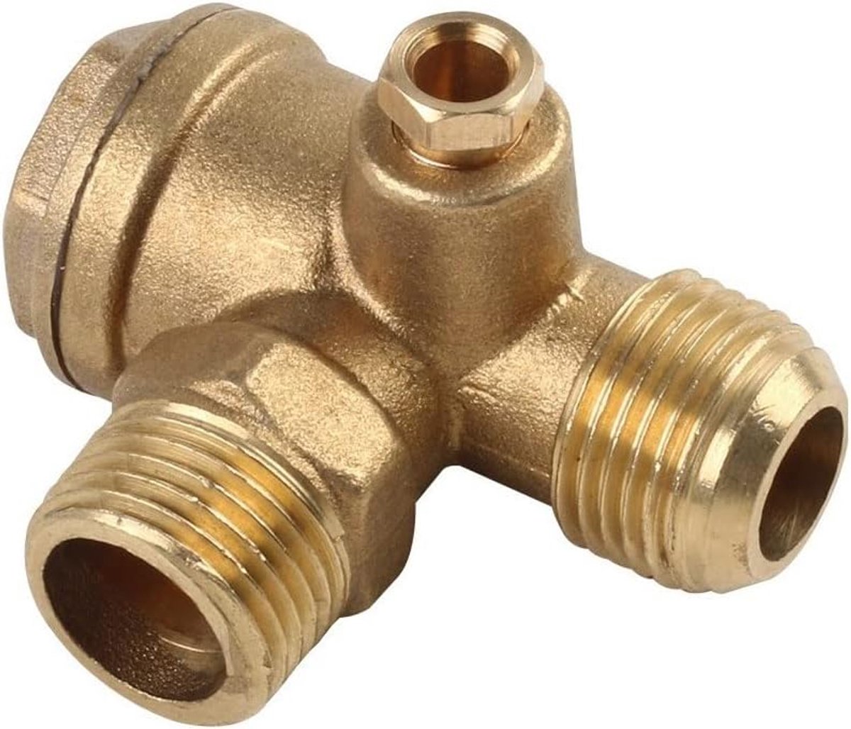 3 Poort Messing Luchtcompressor Terugslagklep, 20mm Messing Mannelijke Schroefdraad Terugslagklep Connector Tool voor Buis Aansluiten Luchtdruktank