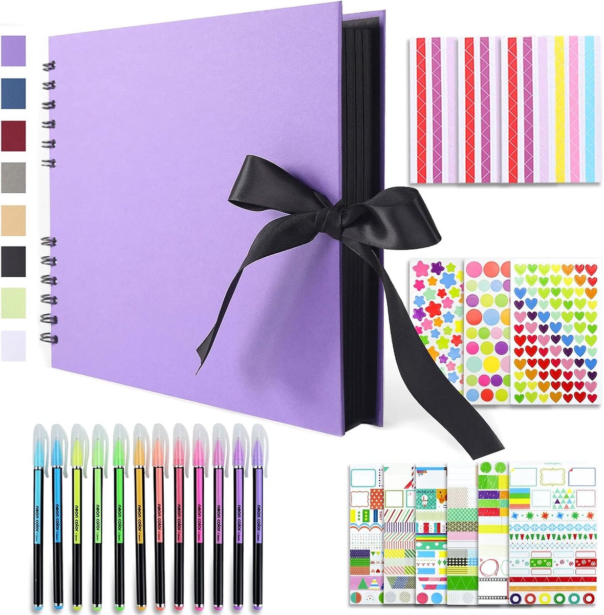 Scrapbook Kit Fotoalbum 28,5x21 cm DIY 80 Pagina's Zijden Lint Craft Papier Album voor Gastenboek Verjaardag Bruiloft Valentijnsdag