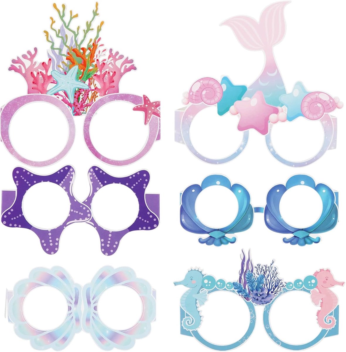 12 Paar Party Glazen Noviteit Luau Partij Bril,Papier Partij Bril Masker,Hawaiiaanse Grappige Oceaan Brillen voor Volwassenen Kinderen Tropische Strand Zomer Foto Partij Bruiloft Decoratie Accessoire