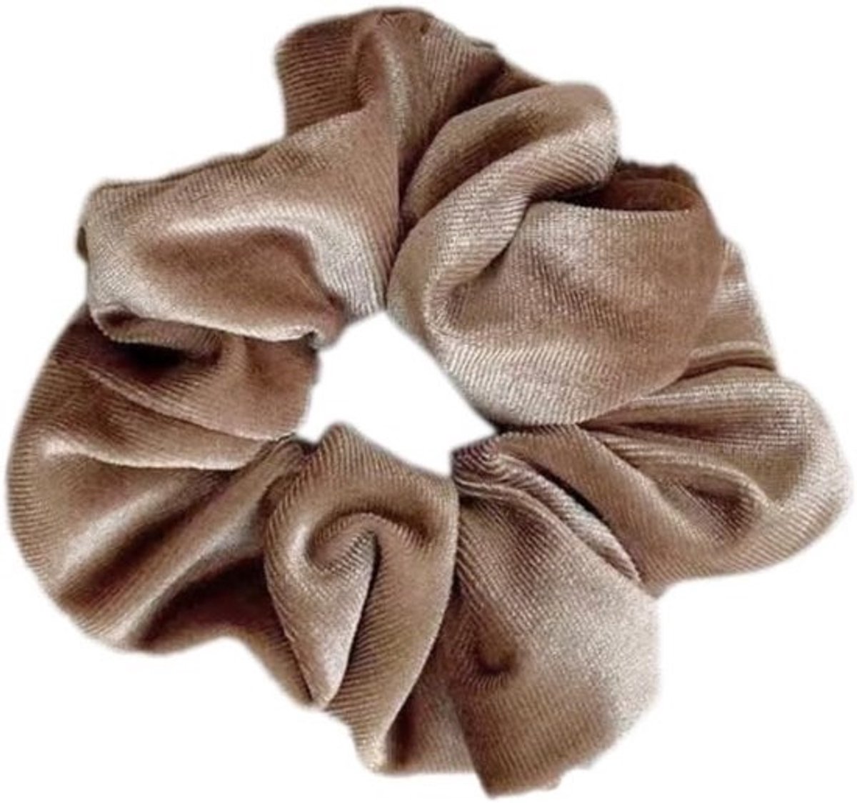 Set van 3 premium fluwelen haarelastieken - voor dames, vrouwen en meisjes, grote grip - licht koffiekleur