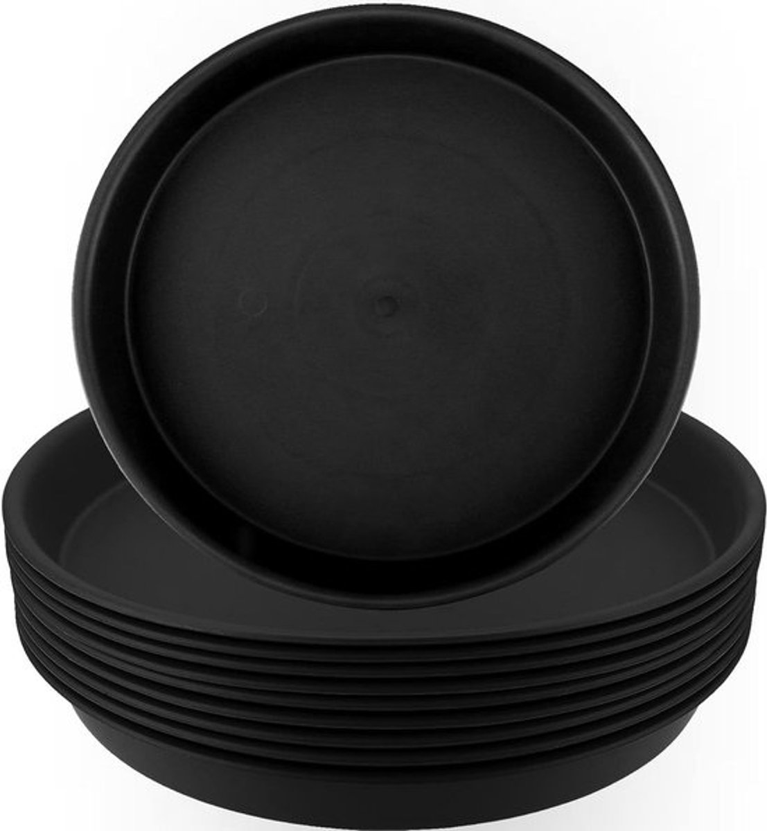 10 Pack 12 Inch Plastic Plant Dish - Zwarte Plantenpot, Druppelbak voor Binnen en Buiten, Rond Planterschotel voor Tuin en Balkon