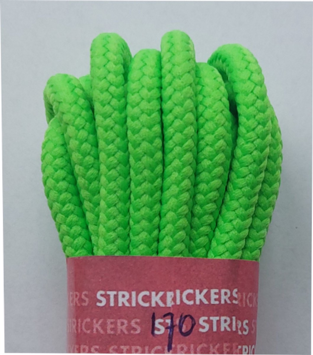 Strickers Veter - Fluoriserend Groen - Neon Groen - Extra Dik Rond - Lengte 170 cm - Dikte 5 mm - Schoenveter