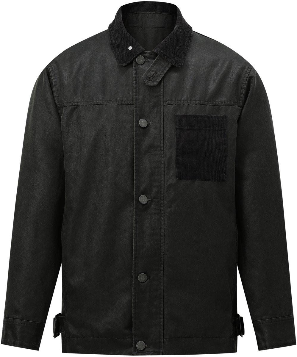 YOUTHUP Heren Vintage Werkjas Reverskraag Knoopsluiting Waterdicht 3XL Donkergroen