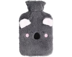 Home & Styling Warmwaterkruik Animals - koala - 1.75 Liter - pluche diertje - met hoes - kruik voor in bed en bank