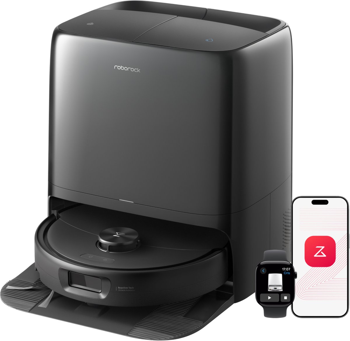 Roborock Qrevo 2 Pro-Robotstofzuiger-FlexiArm-technologie-25000 Pa-dubbel anti-klitsysteem-Intensieve tapijtreiniging 15 mm Dweilverhoging-Drogen met 45°C hete lucht en zelfreiniging op 75°C-Roborock SmartPlan 3.0-Reactive Tech obstakelvermijding