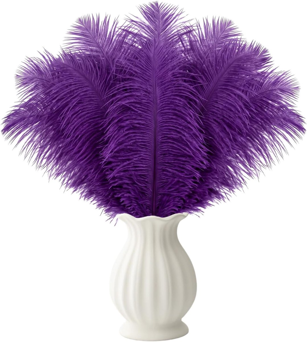 12 Stuks zachte natuurlijke grote struisvogelveren 25-30cm | Herbruikbaar, paars, voor vaas, decoratie en evenementen