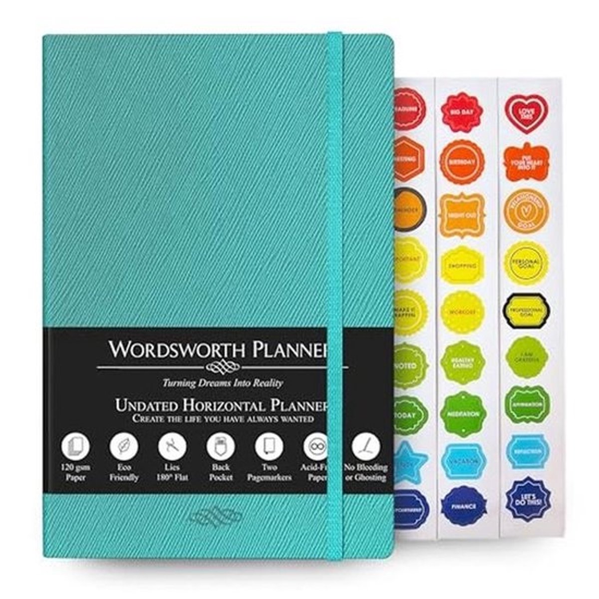 Ongeordende Planner - Persoonlijke Organisator, Wekelijkse Maandelijkse Jaarlijkse Planner, 5.83×8.27 inch, Dikke Premium A5 Papier (120GSM), Penlus, Binnen Pocket - Turquoise