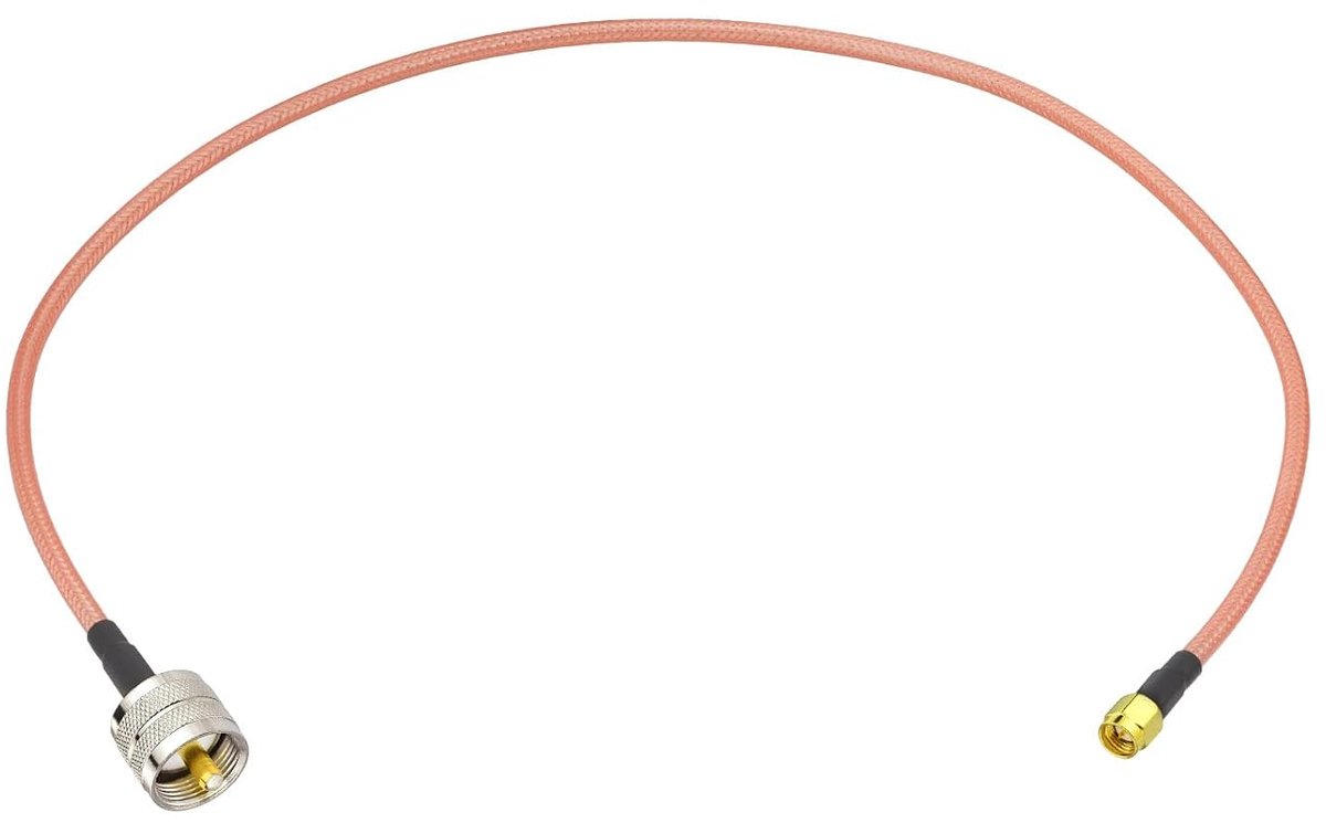 60 cm SMA-kabel RG400 Low Loss SMA stekker op UHF-stekker PL259 coaxkabel dubbel verzilverd afgeschermd voor CB Ham Radio HF VHF UHF Marine SWR meter SDR handheld transceiver antenne