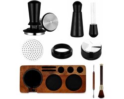 Tamperset met tamperstation, universeel voor barista koffie tamper station barista accessoires set tamper koffie tamping standaard voor zeefdrager tamper caffee leveler WDT Tool-58 mm