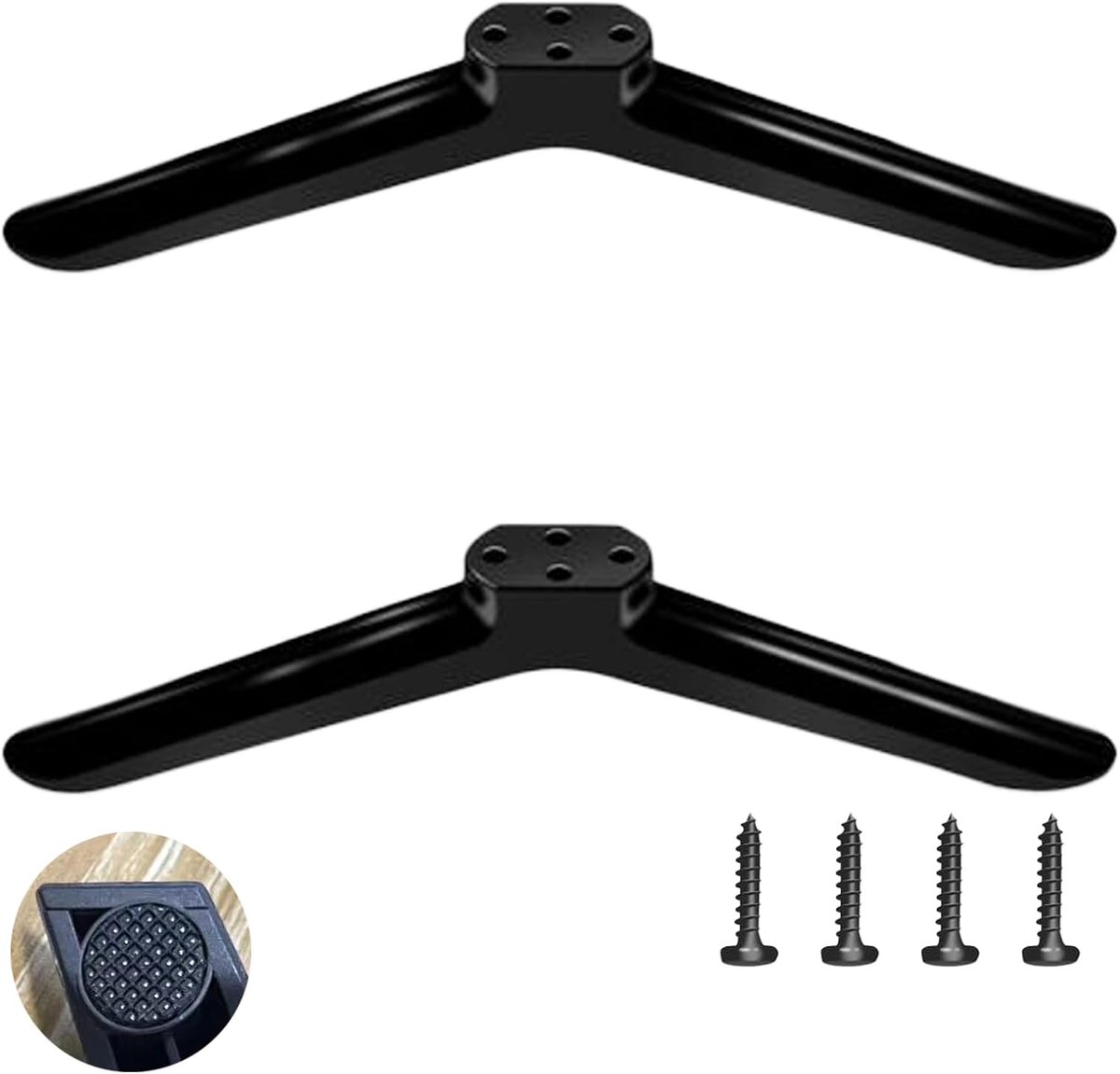 2 stuks tv-standaard poten, antislip universele tv-poten, tafelblad tv's standaard vervangende beugel, antislip T-V-basis, met montagegereedschap, voor thuis, kantoor