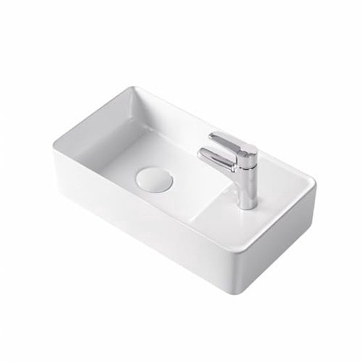 Gastentoilet keramische wastafel voor wandmontage of opzetwastafel - 46 x 25 cm