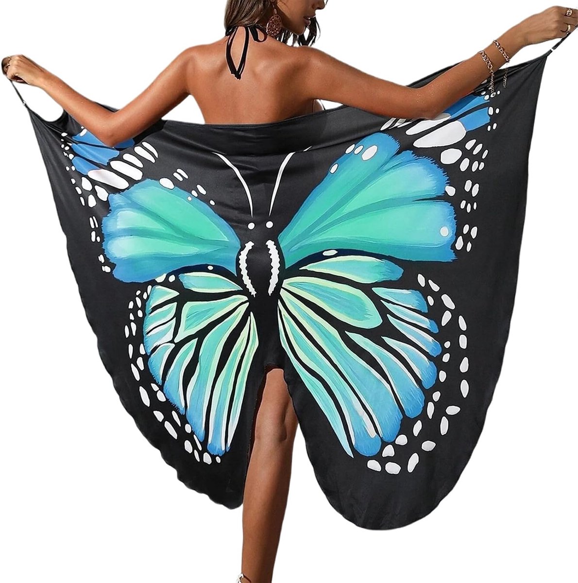 Bikini cover-up, zomer strandponcho, strandlaken, wikkelrok - hoogwaardig rayon - zacht en licht
