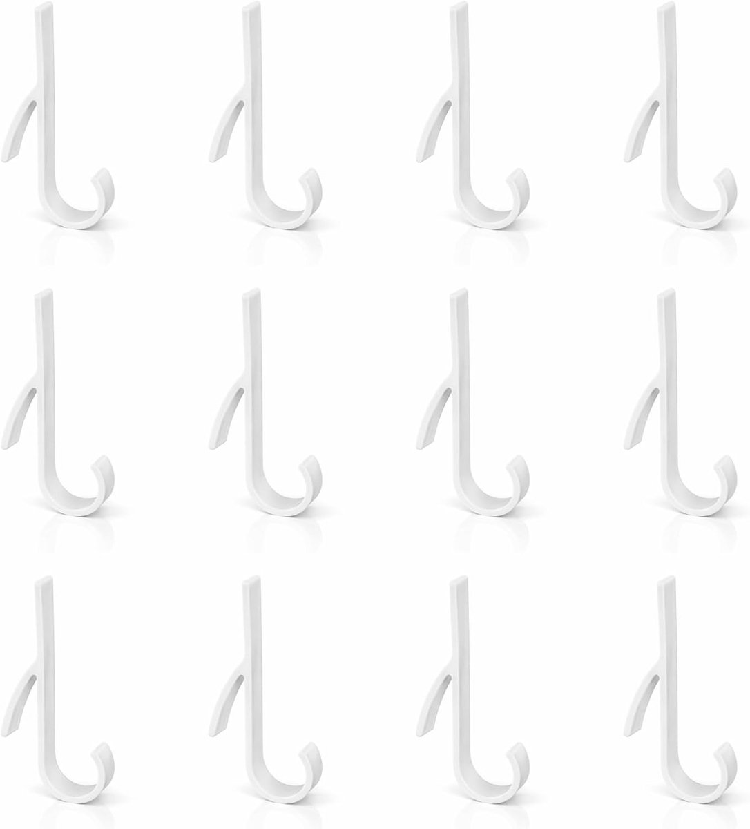 Set van 12, zonder boren, ronde radiatorhanger, wit, kunststof handdoekhouder voor badkamerradiator, badkamerhaak voor handdoekdroger, verwarming