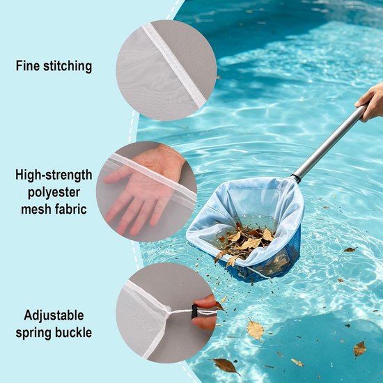 3 Stuks Ultrafijne Netzakken voor Zwembadskimmer, 66x55 cm Verstelbaar Polyester Bladharknet voor Zwembaden en Jacuzzi's Vangt Zand Pollen Stof en Dierenhaar op — afbeelding 2
