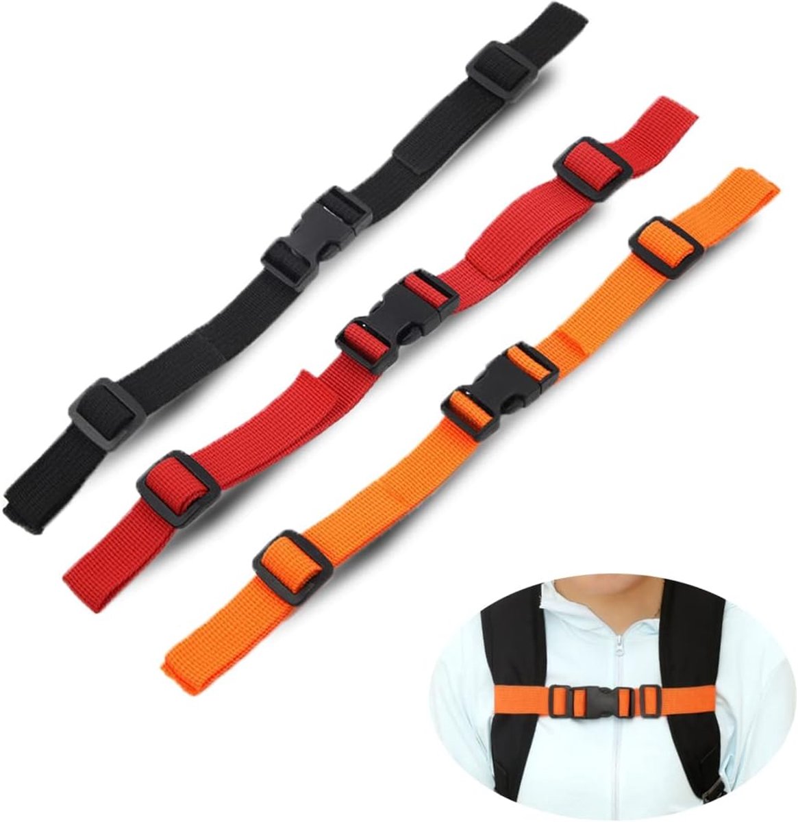 Borstband voor rugzak, schooltas, rugzak, borstriem, antislip borstband met gesp, snelsluiting, duurzame borstband voor sportreizen buitenshuis, roze en blauw, 3 stuks