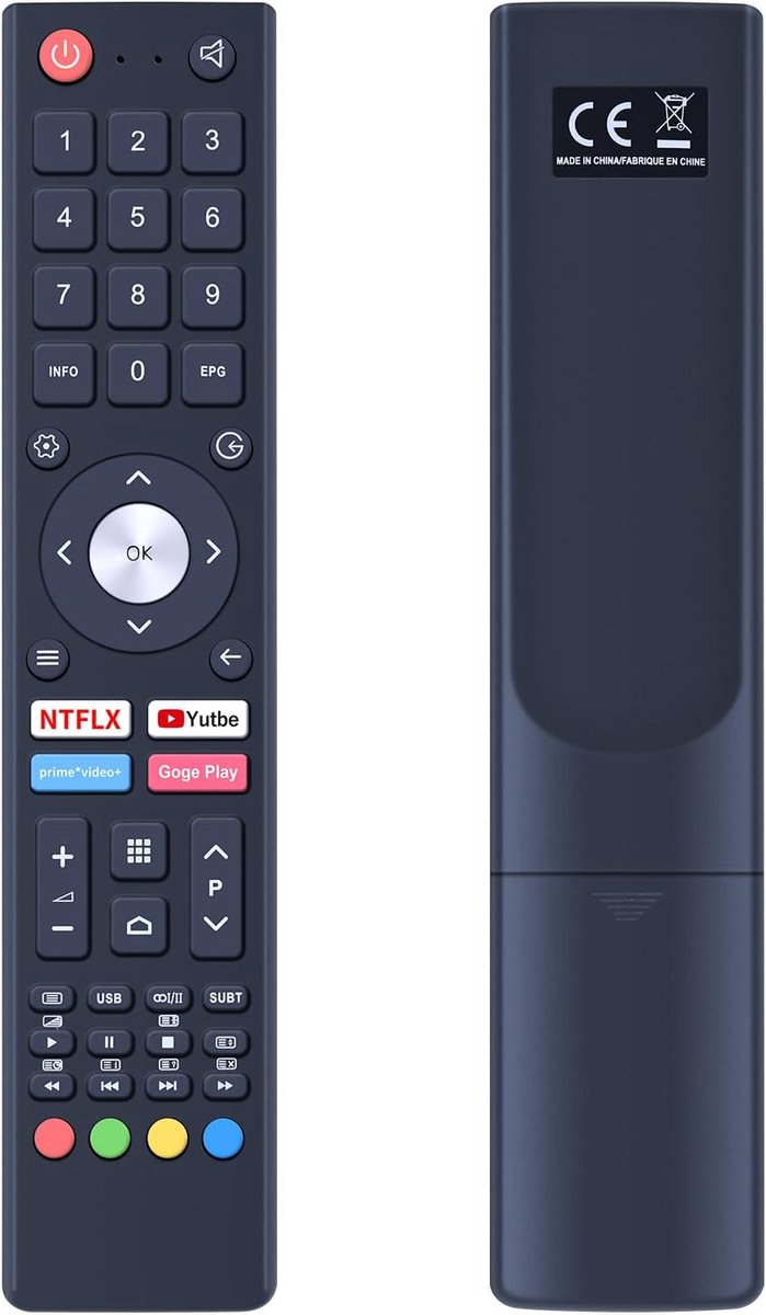 Afstandsbedieningsset voor Nikkei Neufunk OK. TV ODL43850UC-TIB NI32HG7NA9 NK42G6SGFHDT2 NI40FG7NA9 NK43G6SGFHD ODL24771HN-TAB ODL43671U-TAB ODL50672U-TAB (ohne Sprachausgabe )