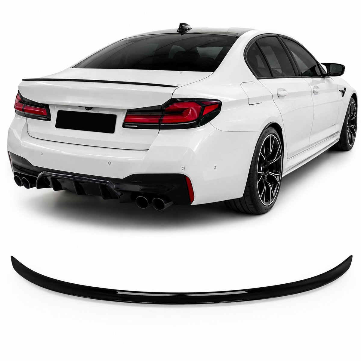 Achterspoiler Geschikt voor BMW 5 Serie G30 Sedan 2017-2023 – Hoogglans Zwart