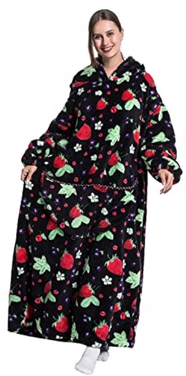 Oversized Draagbare Hoodie Deken - Ultraromantische Fleece Deken met Capuchon voor Alle Seizoenen