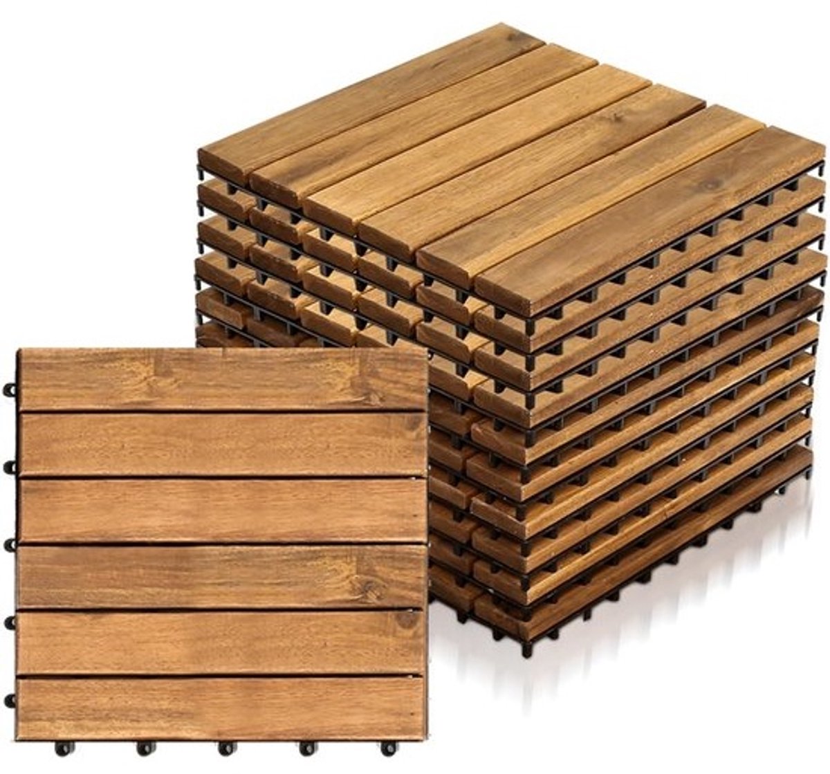 Houten tegels voor balkon en terras - 33 stuks, 3 m²