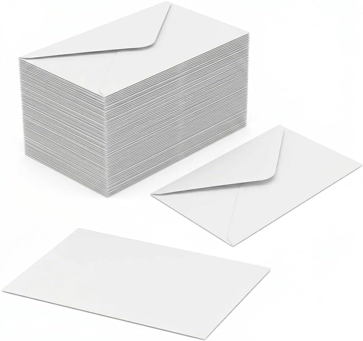 60 Witte Enveloppen 11x16 cm Formaat C6 Offset Papier 100g Hoogwaardig voor Huwelijksuitnodigingen, Doop, Wenskaarten en Zakelijke Correspondentie, Ideaal voor A6 Foto's Zonder Venster'