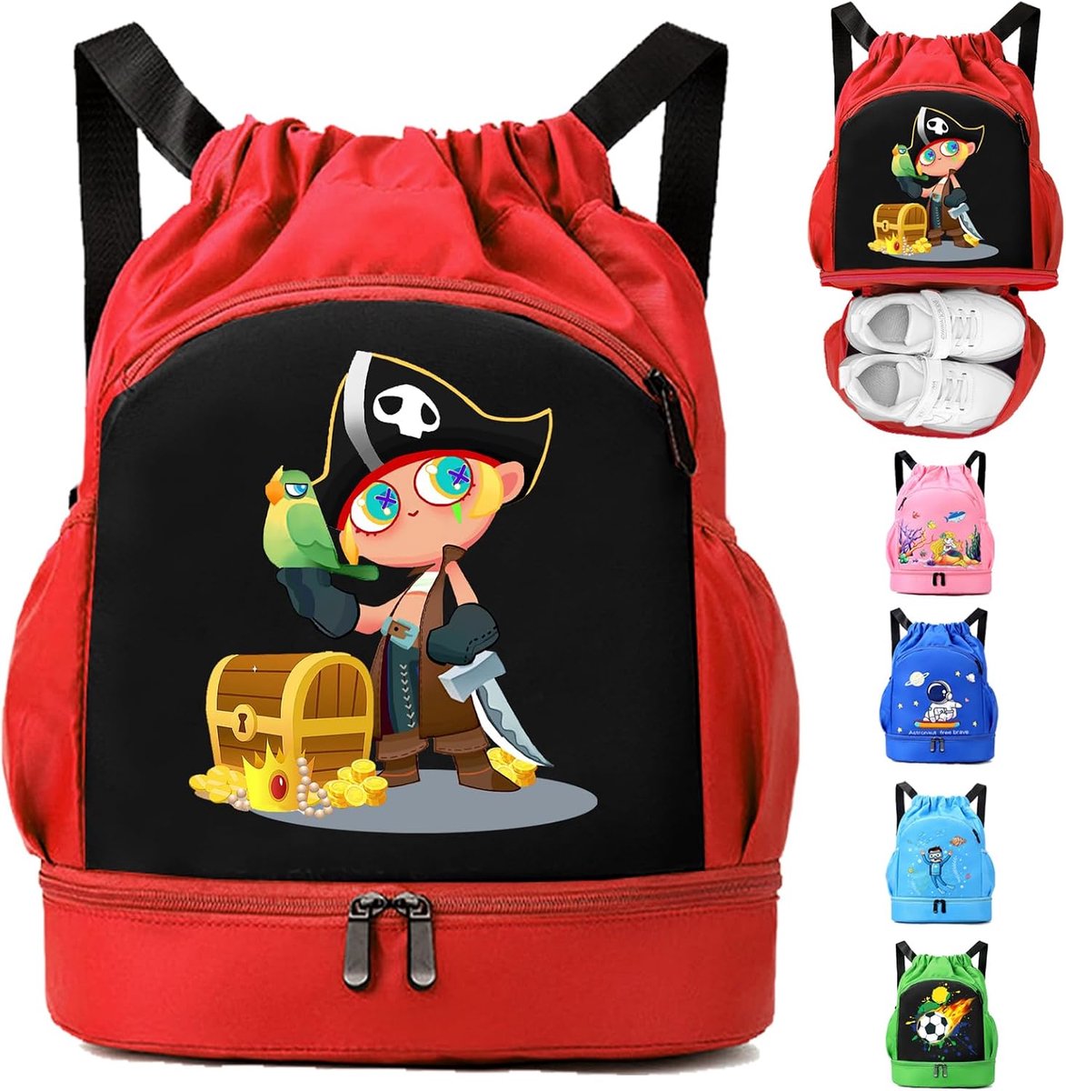 Zwembadtas voor kinderen, zwembadtas voor jongens en meisjes, kinderen, zwemtas, waterdicht, met vakken, voor jongens, meisjes, kinderen, zwembad, strand, camping, vakantie