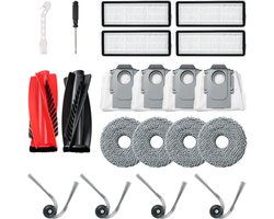 18 Accessoireset voor Roborock Qrevo Curv/Edge/S5V/Curv S5X/Edge S5A van MMOBIEL – 2 Hoofdborstels, 4 Zijborstels, 4 HEPA-filters, 4 Dweilpads & 4 Stofzakken