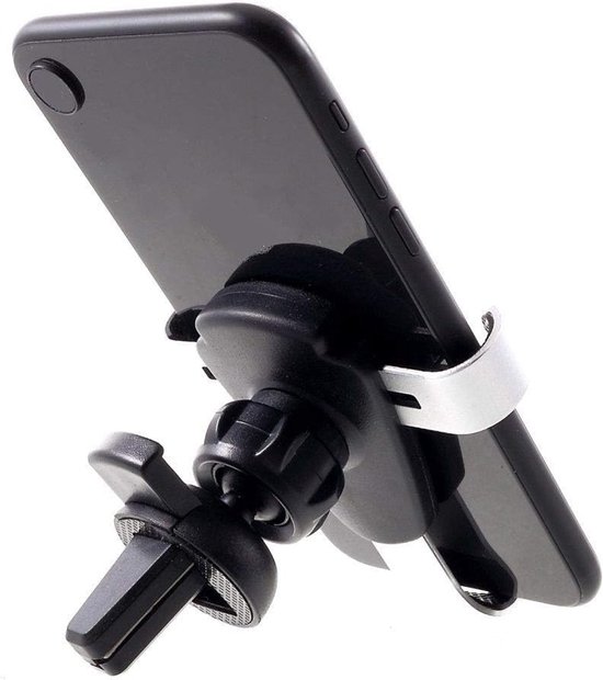 Air Vent Phone Car Mount Holder with Clip voor MEIZU M16 (2018) - Black — afbeelding 2