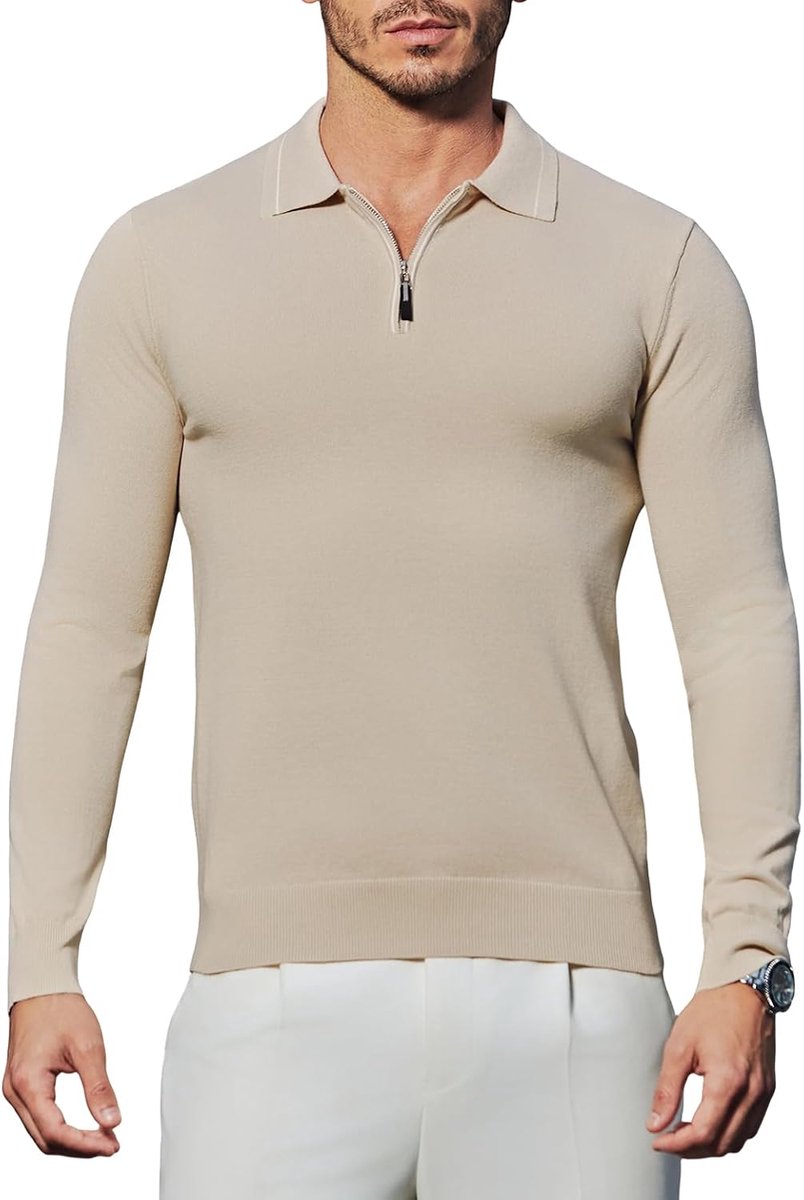 Heren Trui Met Ritssluiting Heren Trui Zonder Capuchon Shirts Met Lange Mouwen Polokraag Sweatshirt Normale Pasvorm
