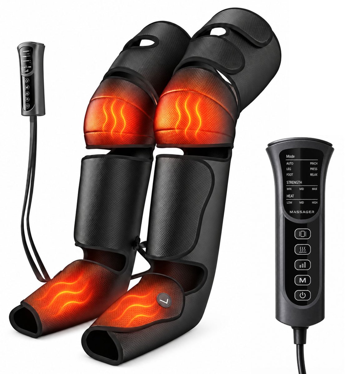 ZOSUDULL-Beenmassage Apparaat - Elektrische Beenmassage Met Luchtcompressie En Warmte - Recovery Boots Met 360° Air Massage - 6 Massageprogramma's - 3 Drukstanden - Voor Knie Kuit Voet Ontspanning En Sportherstel