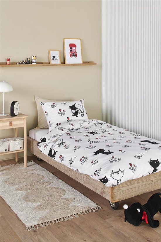 Beddinghouse x Fiep Amsterdam Pim en Pom Lente dekbedovertrek - Eenpersoons - 140x200/220 - Rood van Merkloos — afbeelding 4