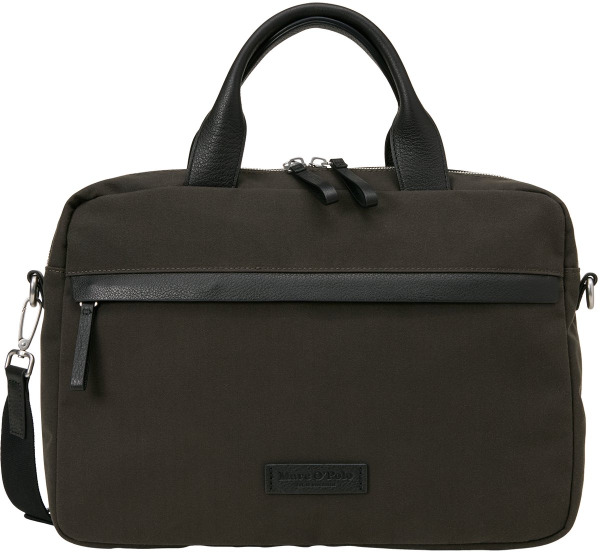 Marc O'Polo business tas laptoptas met laptopvak Maro Business Bag Wooden Earth groengrijs