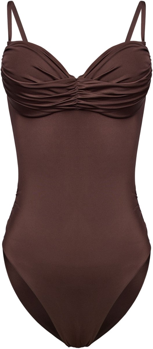 ESOTIQ Goddess - Eendelig badpak - Push-up - Donkerbruin