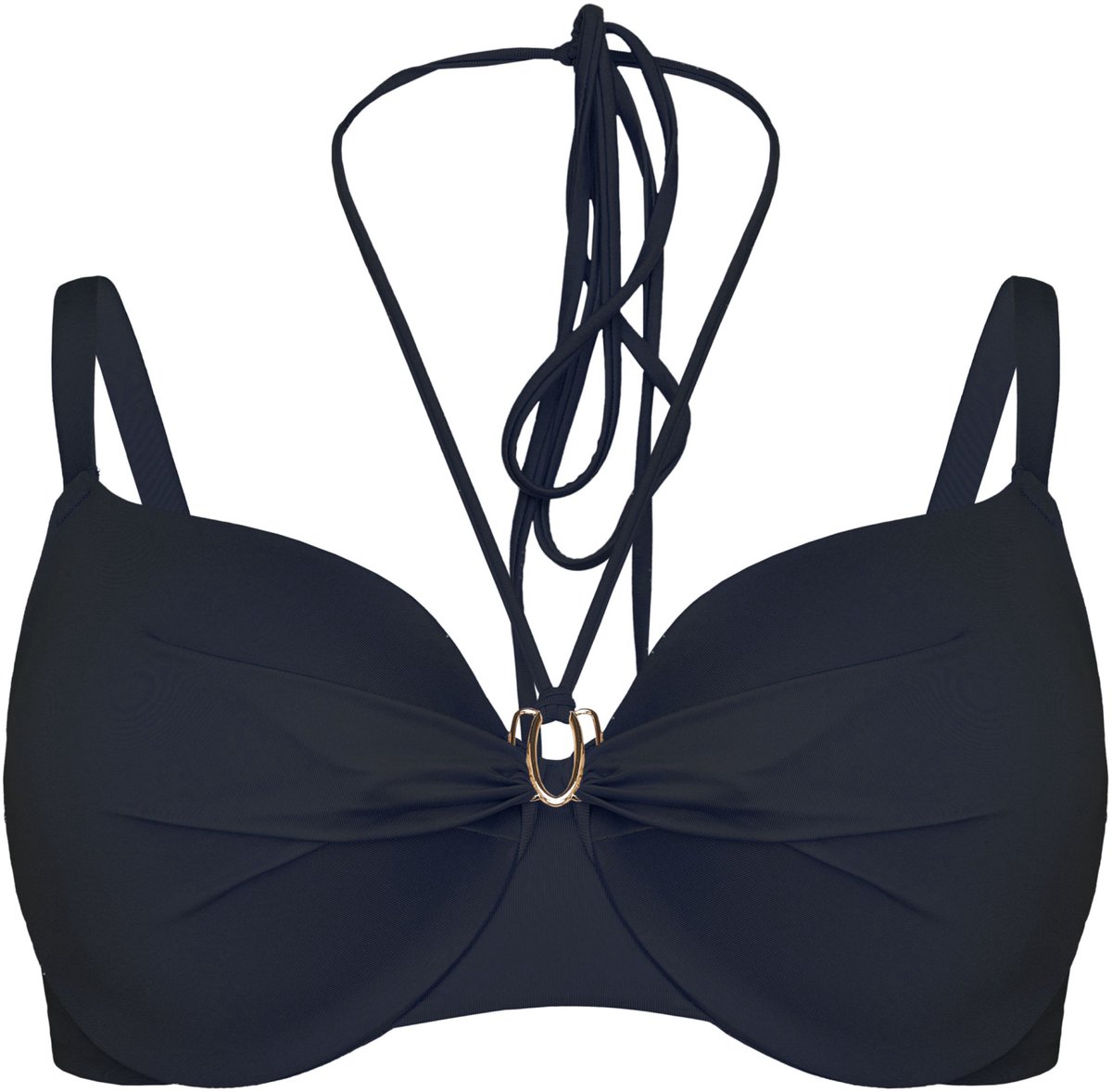 ESOTIQ Cannes - Bikinitopje - Licht voorgevormde cups - Afneembare sierband - Zwart