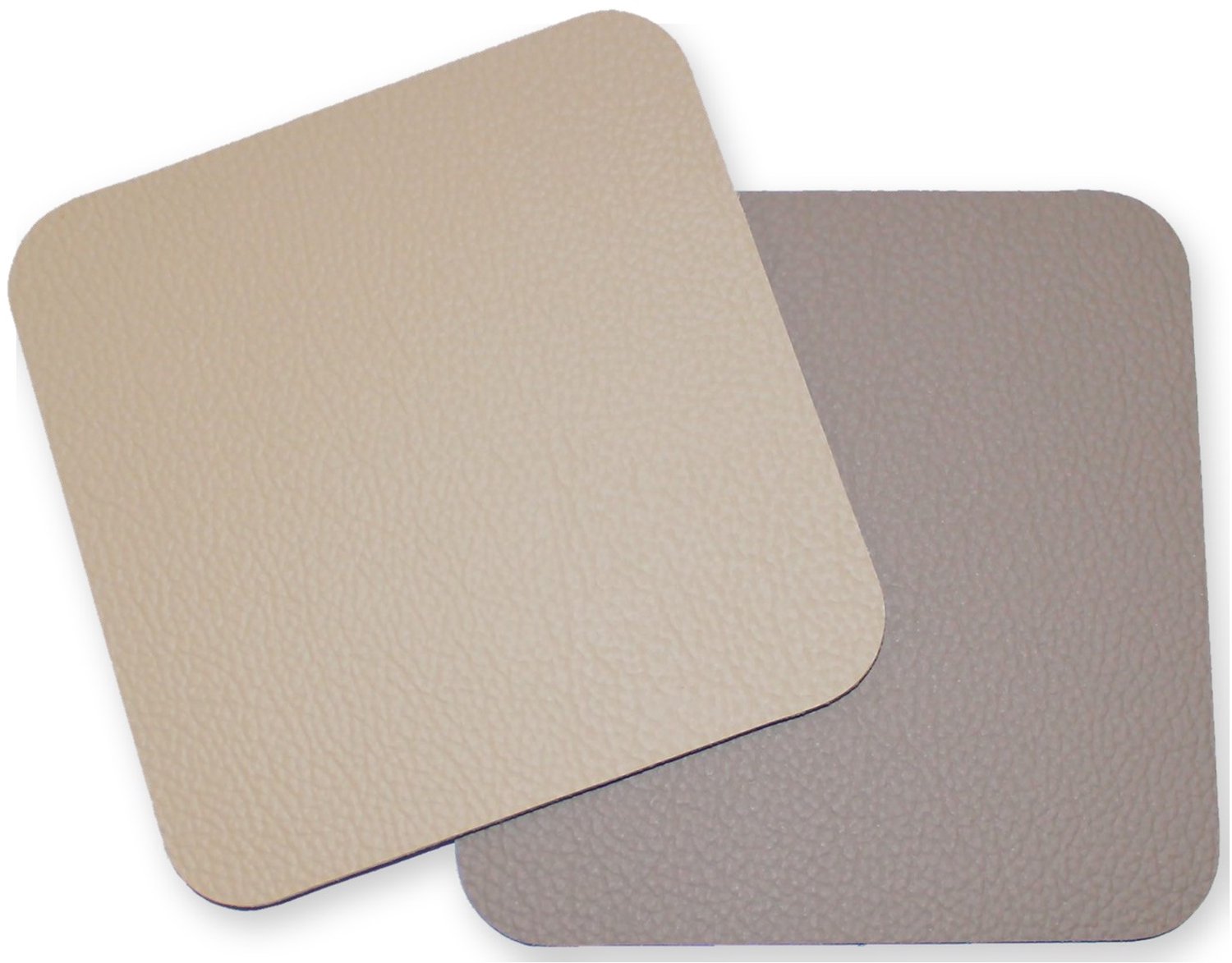 Lunar Onderzetters Set van 6 – Dubbelzijdig Leerlook – Beige & Zand – 10x10 cm – Afwasbaar – Glazenonderzetter