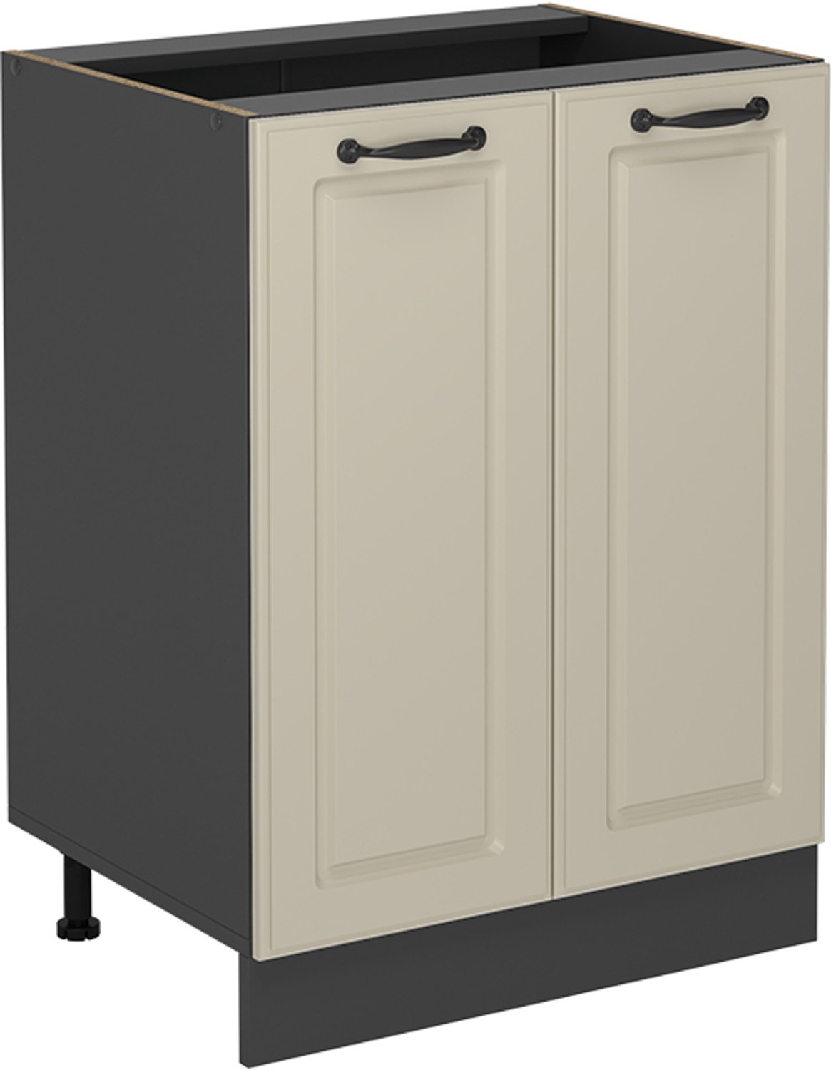 Vicco Keukenonderkast R-Line, Zand landelijk/Antraciet, 60 cm zonder werkblad