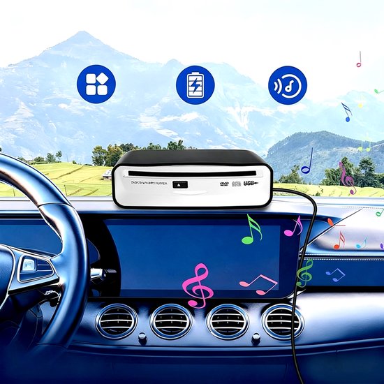 Universele auto-cd-speler - Ondersteunt lossless audioweergave via USB-interface, cd-sleuf, FM-zender en AUX-uitgang - USB naar Type-C-connector - 3,5 mm tweekanaalsuitgang - SX-2800A - SX-1000 - Zwart — afbeelding 5
