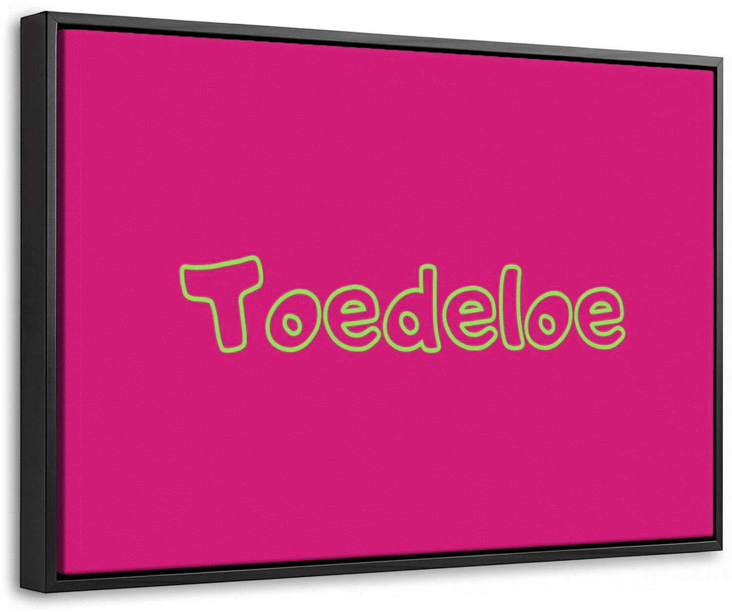 Canvas Schilderij met Baklijst 60x40cm - Toedeloe - Groen - Roze - Muurdecoratie woonkamer - Slaapkamer decoratie - Kamer accessoires - Schilderijen op canvas met lijst
