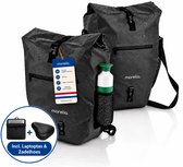 Morelia® Fietstas Incl Waterdichte Zadelhoes - (30 Liter Zwart) - Fietstassen Electrische Fietsen - Fietstassen Enkel - 100% Waterdicht - Tarpaulin materiaal