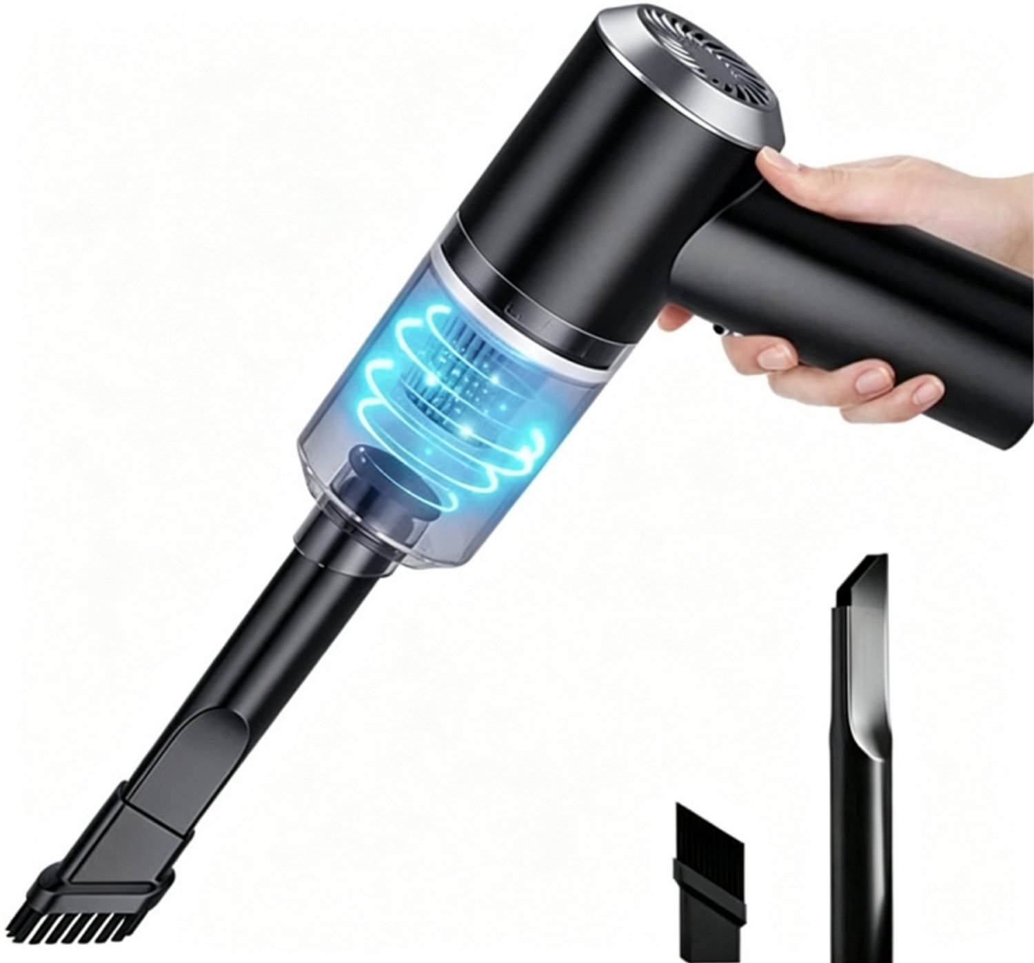 Oemmn Handstofzuiger Snoerloos - Kruimeldief - Auto stofzuiger - 2 opzetstukken en HEPA filter - USB Oplaadbaar - Zwart
