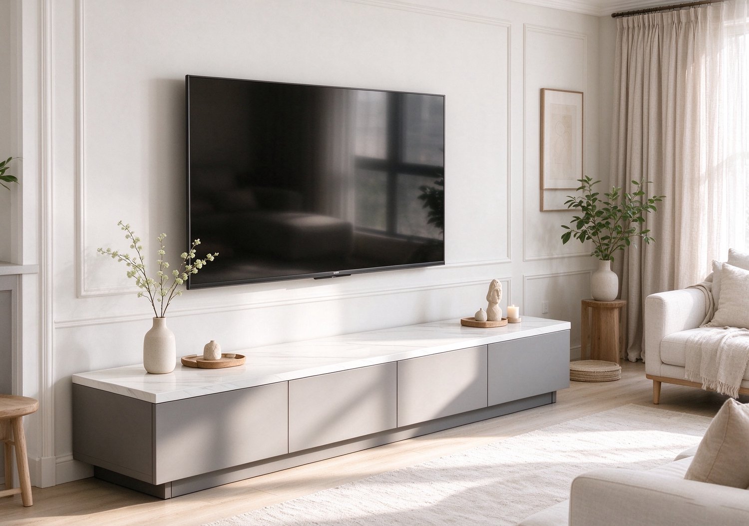 learnlogic TV-meubel 180 cm Grafietgrijs Vrijstaand Middeleeuwse Stijl Entertainmentmeubel Geschikt tot 75 inch TV Ruime Opbergruimte 180×30×30 cm Voor Woonkamer & Slaapkamer Grafietgrijze