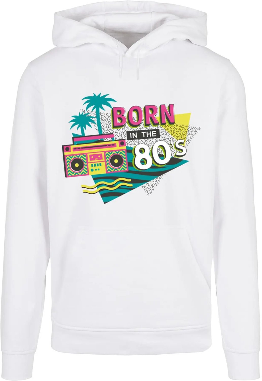 Hoodie Mister Tee Born In The 80´s Basic Wit