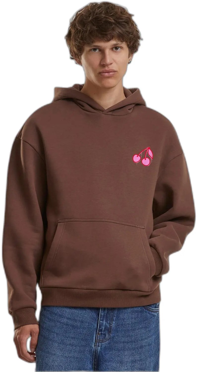 Hooded sweatshirt met rits Mister Tee Cherries Chocolatebrown