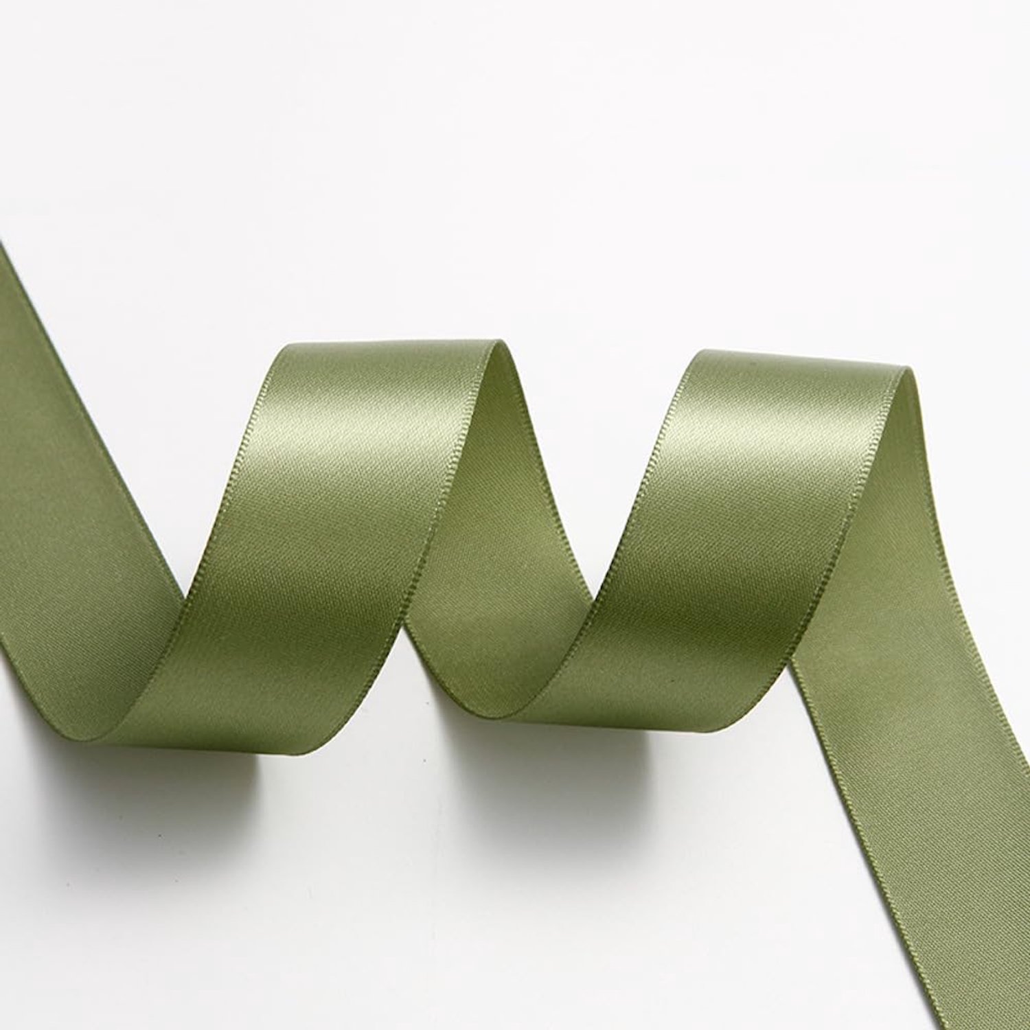 Satijnen lint - 20 meter - 2,5 cm breed - Olijfgroen