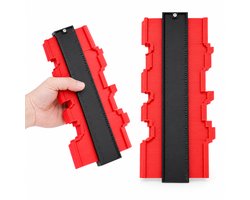 Aftekenhulp - Contourmal - Profielmal - Meetgereedschap - Profielmeter - 25CM - Schuifmaat ROOD