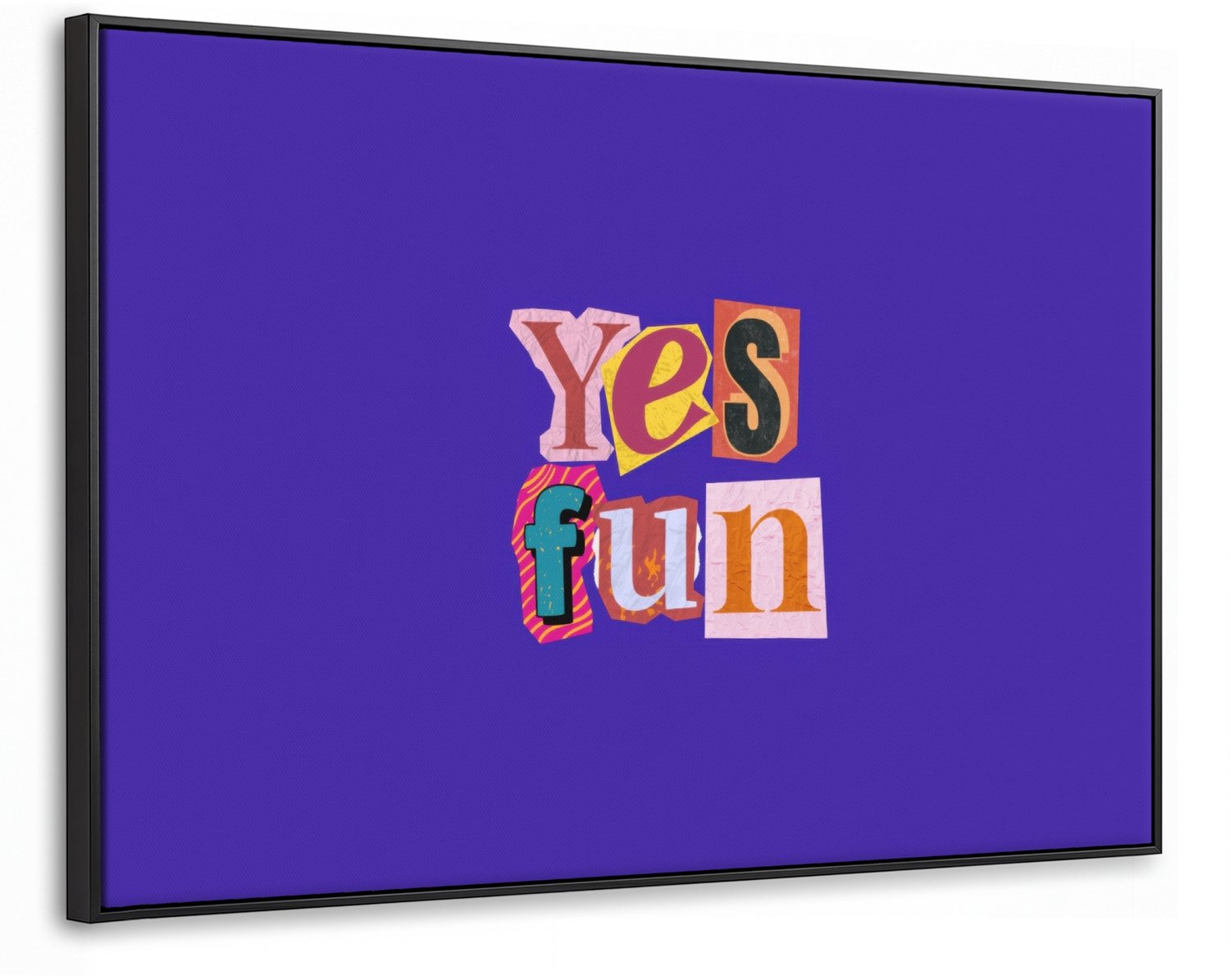 Canvas Schilderij met Baklijst XXL Canvas Schilderij met Baklijst 140x90cm - Yes fun - Kleurrijk - Collage-stijl - Muurdecoratie woonkamer - Slaapkamer decoratie - Kamer accessoires - Schilderijen op canvas met lijst groot