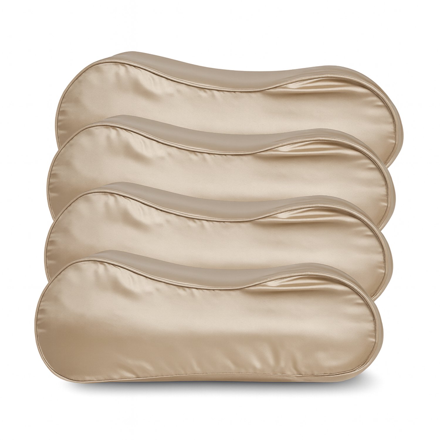 Silk Heaven Voordeelset 4x 100% Zijden kussensloop Donker Champagne Ergonomisch - 19MM - 40x60cm - Satijn geweven zijden kussensloop - Silk Heaven - 40x60cm