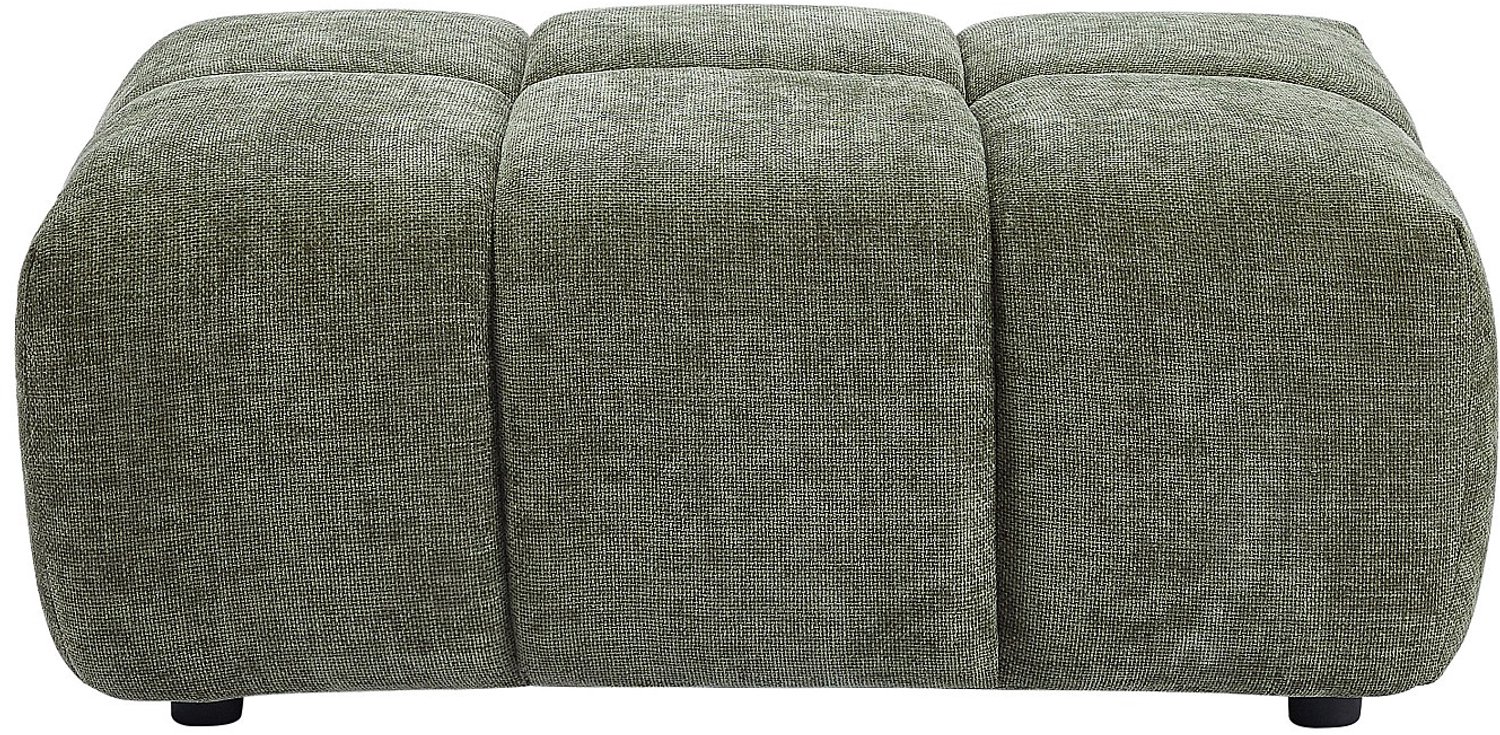 Vente-unique Grote modulaire hoekzitbank met kantelende rugleuning in groene getextureerde stof APOLIU