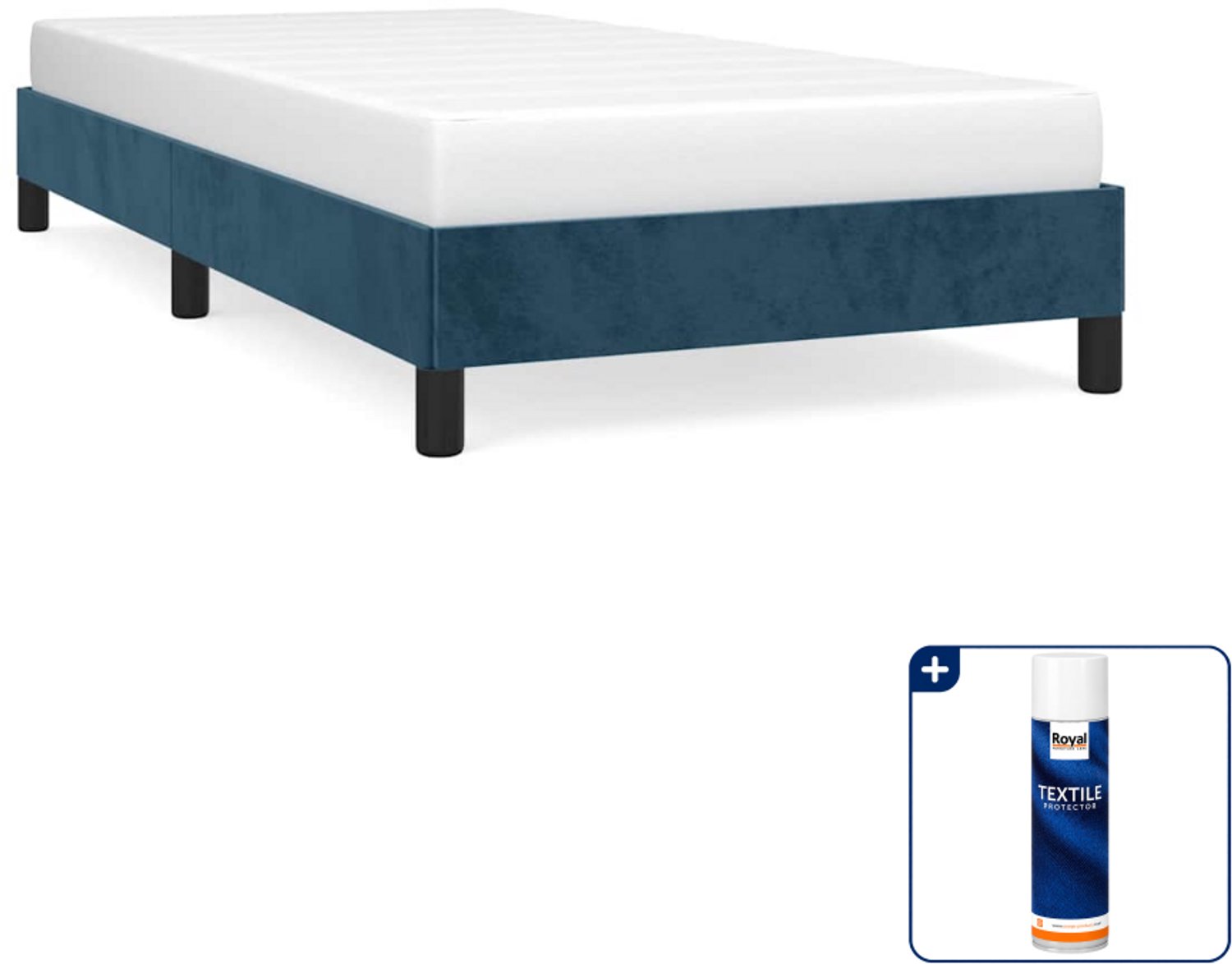 vidaXL bedframe - 80 x 200 cm - fluweel - donkerblauw - Inclusief textielbeschermer 500 ml